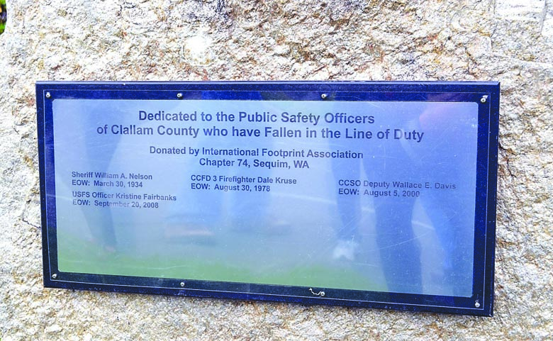An updated plaque for fallen public safety officers has been installed at the Clallam County Fire District headquarters in Sequim. Sequim Fire Department