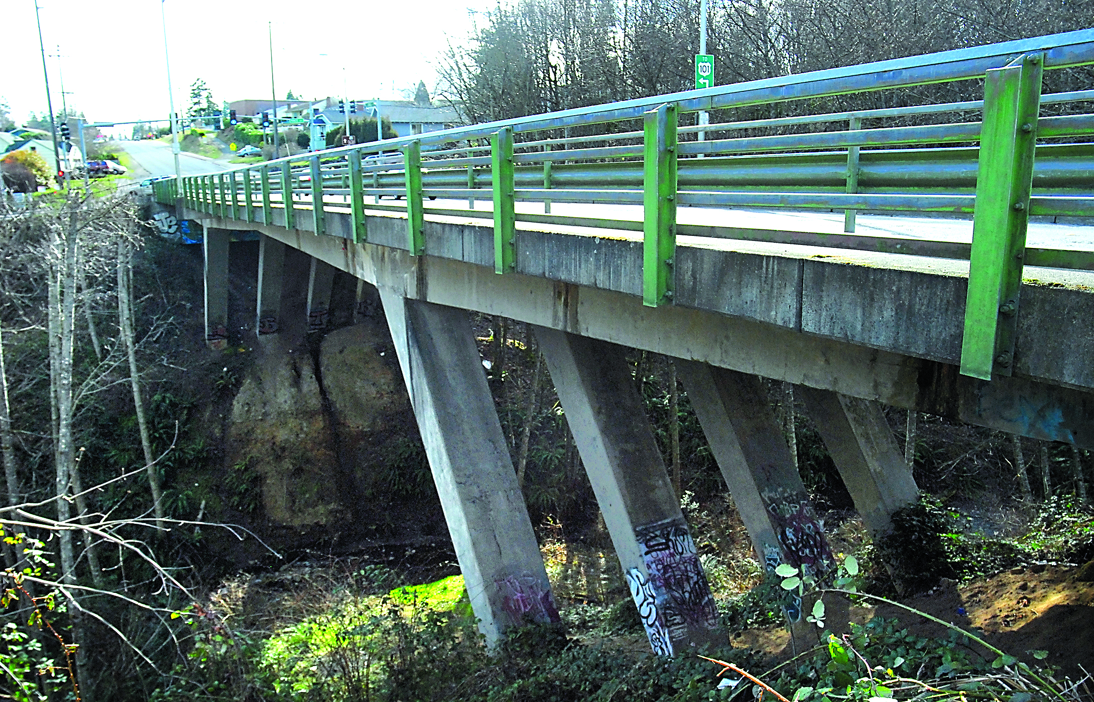 The two-lane bridge that now carries Lauridsen Boulevard over Peabody Creek in Port Angeles was built in 1968.  -- Photo by Keith Thorpe/Peninsula Daily News