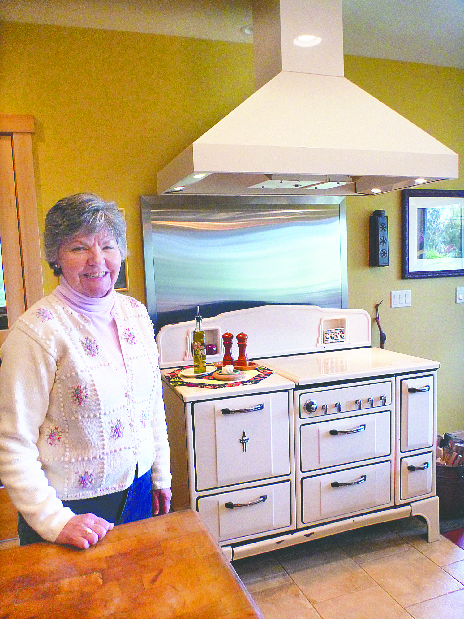 Donna Purnell is all smiles about her 1935 Wedgewood stove