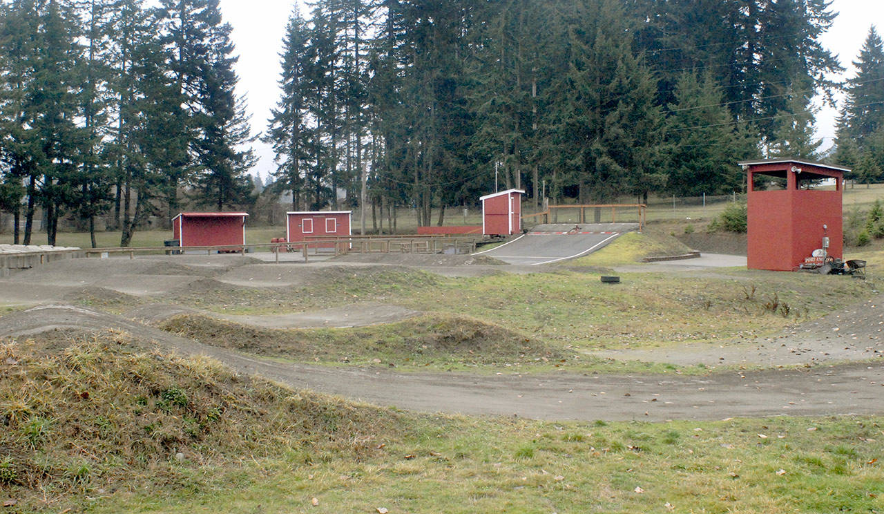 The Lincoln Park BMX track in Port Angeles, shown Thursday, will receive a new starting gate after it was approved by the Port Angeles City Council. (Keith Thorpe/Peninsula Daily News)