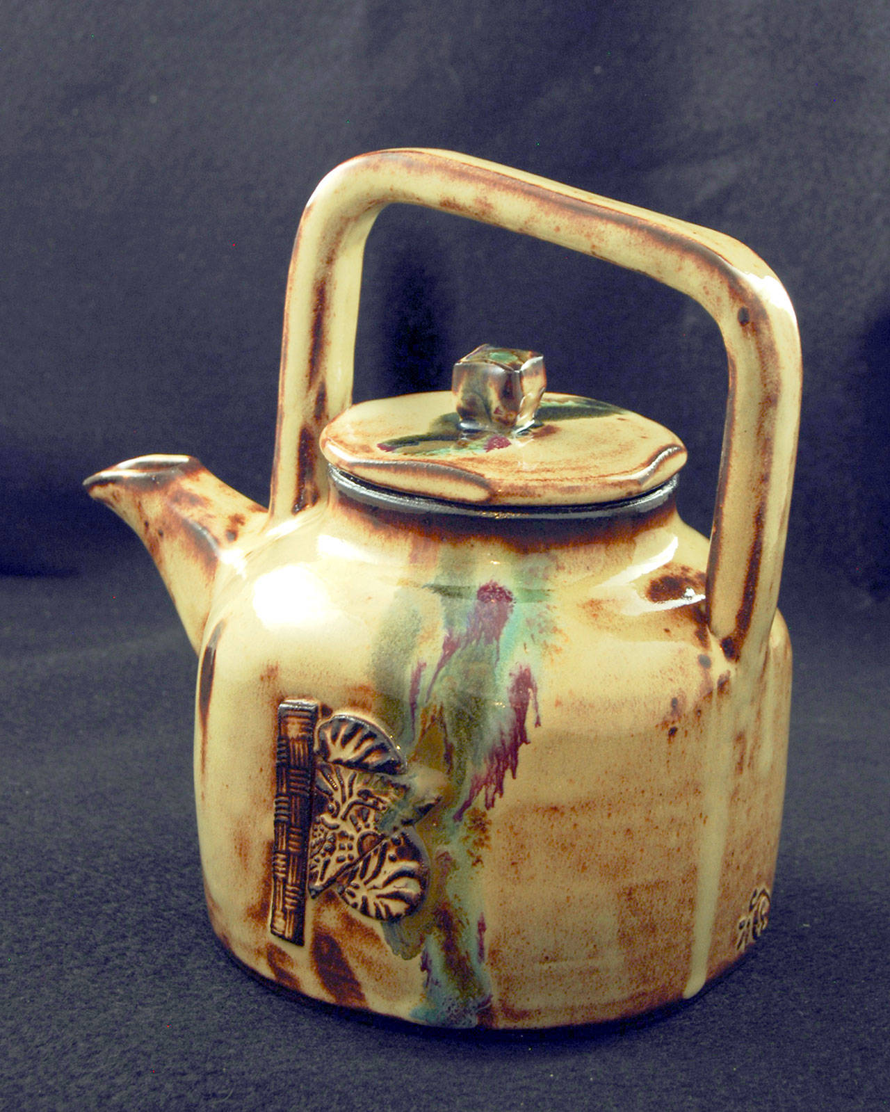 A teapot by Cindy Elstrom will be exhibited in the Bring Your Own Art Show at Studio Bob.