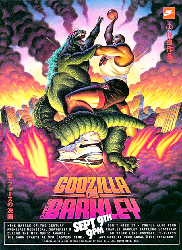 Nike’s Godzilla vs. Barkley ad campaign debuted during the 1992-93 basketball season.