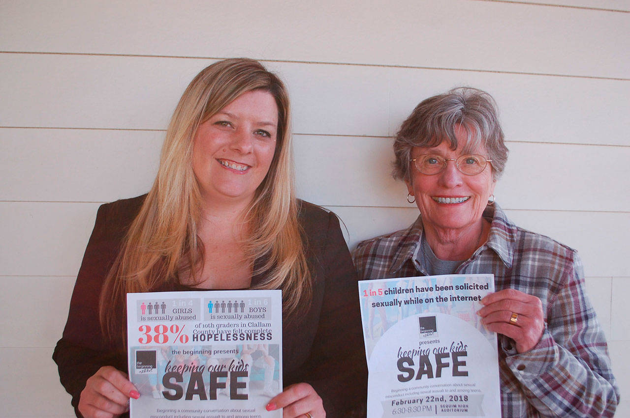 Sequim residents Shenna Younger and Bertha Cooper are part of a group called “The Beginning” that is holding a forum Feb. 22 to address the issues of sexual assault, abuse and misconduct involving adolescents in the community. (Erin Hawkins/Olympic Peninsula News Group)