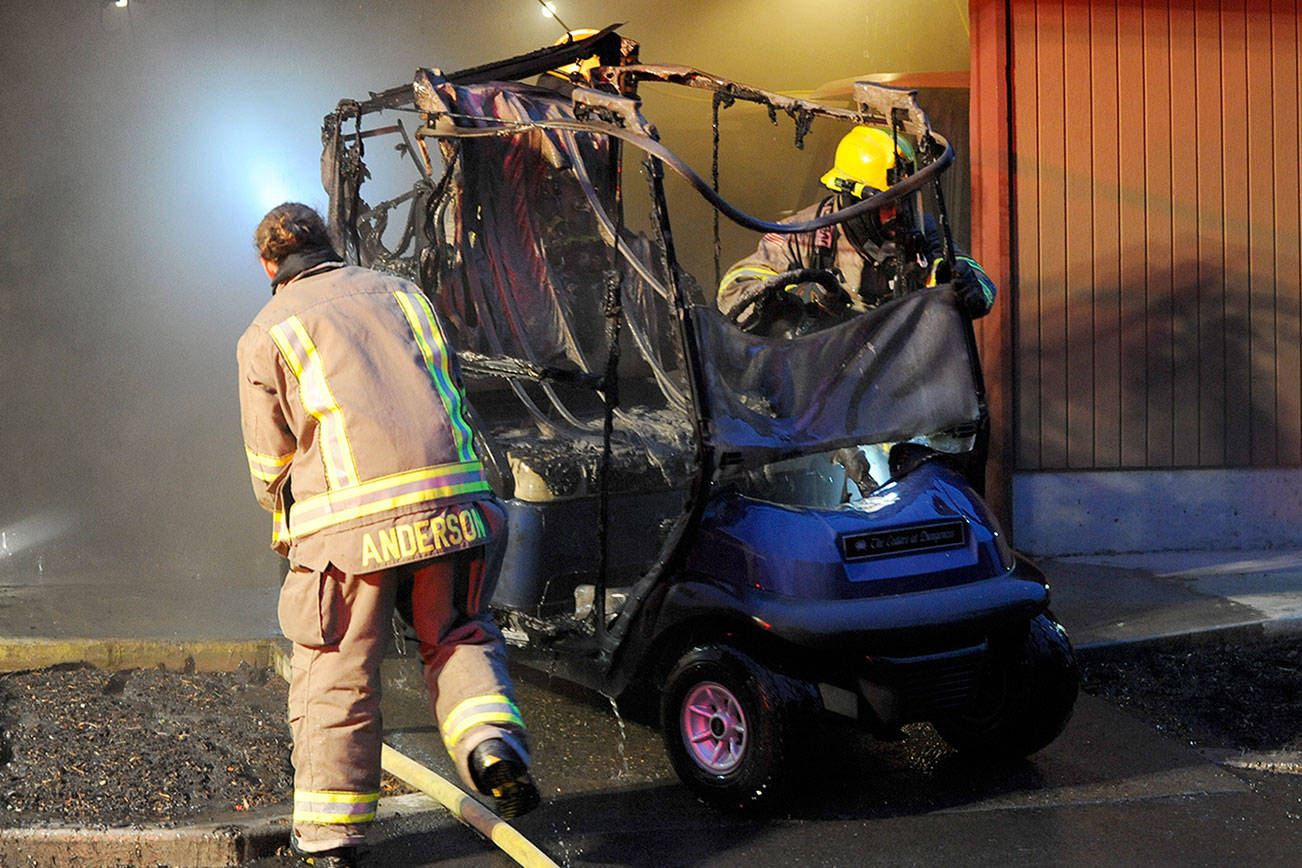 Golf cart catches fire at Sequim golf course