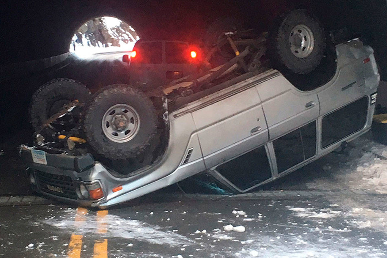 Five people escape injury in rollover wreck on Hurricane Ridge Road