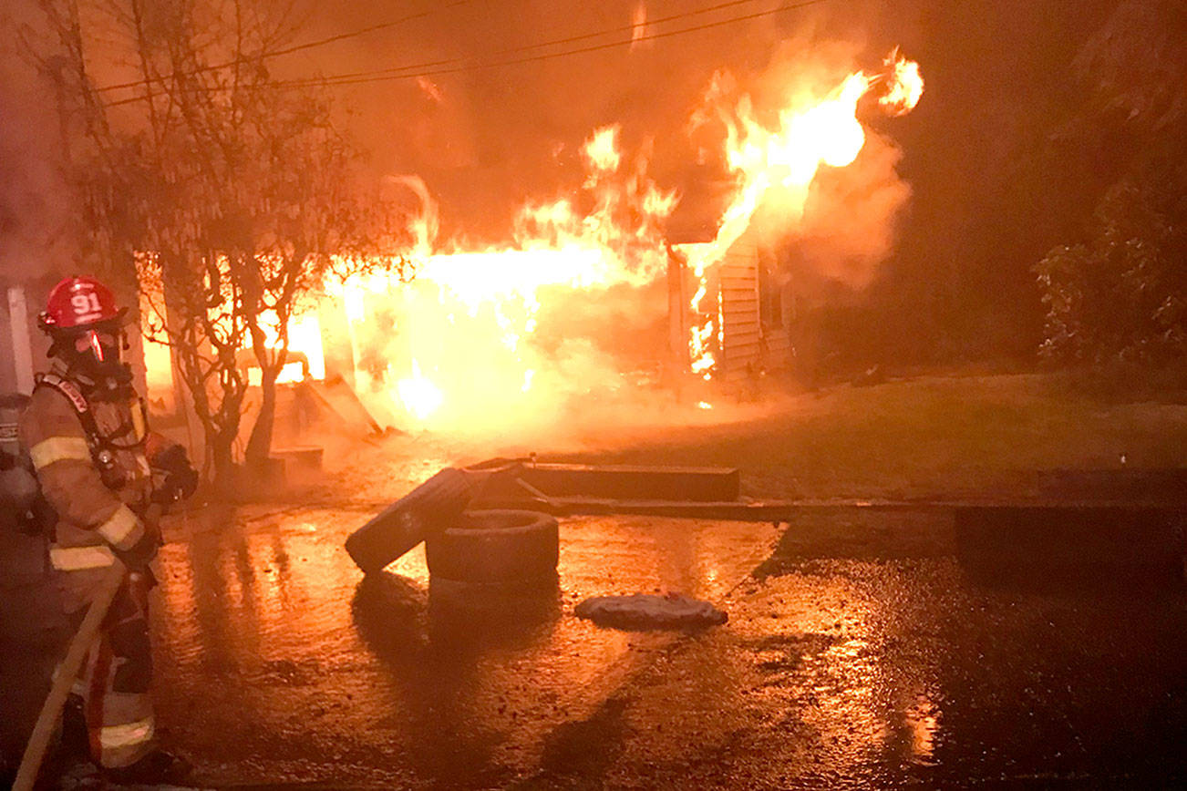 Forks family escapes blaze that burns down house