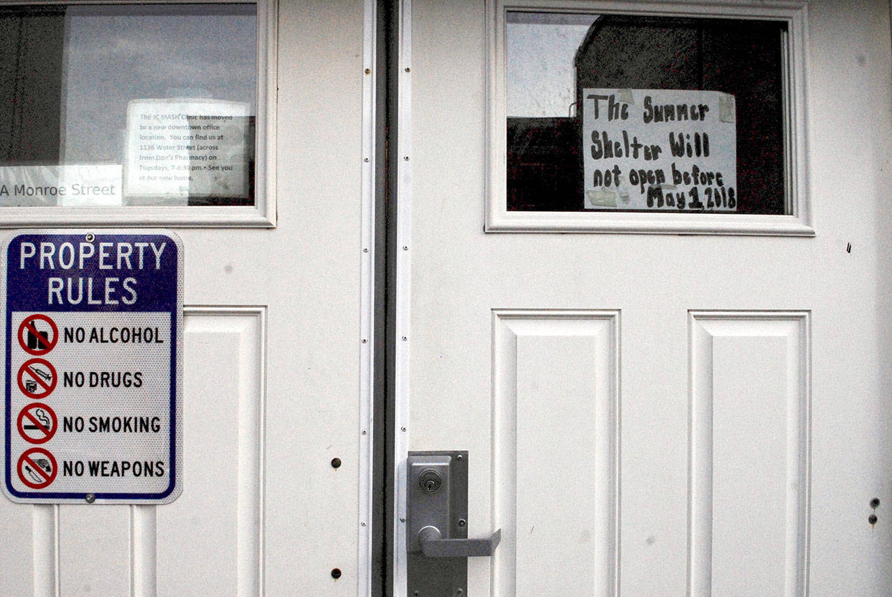 Because of permit issues and funding concerns, the Port Townsend Summer Shelter opening date has been delayed. (Jeannie McMacken/Peninsula Daily News)