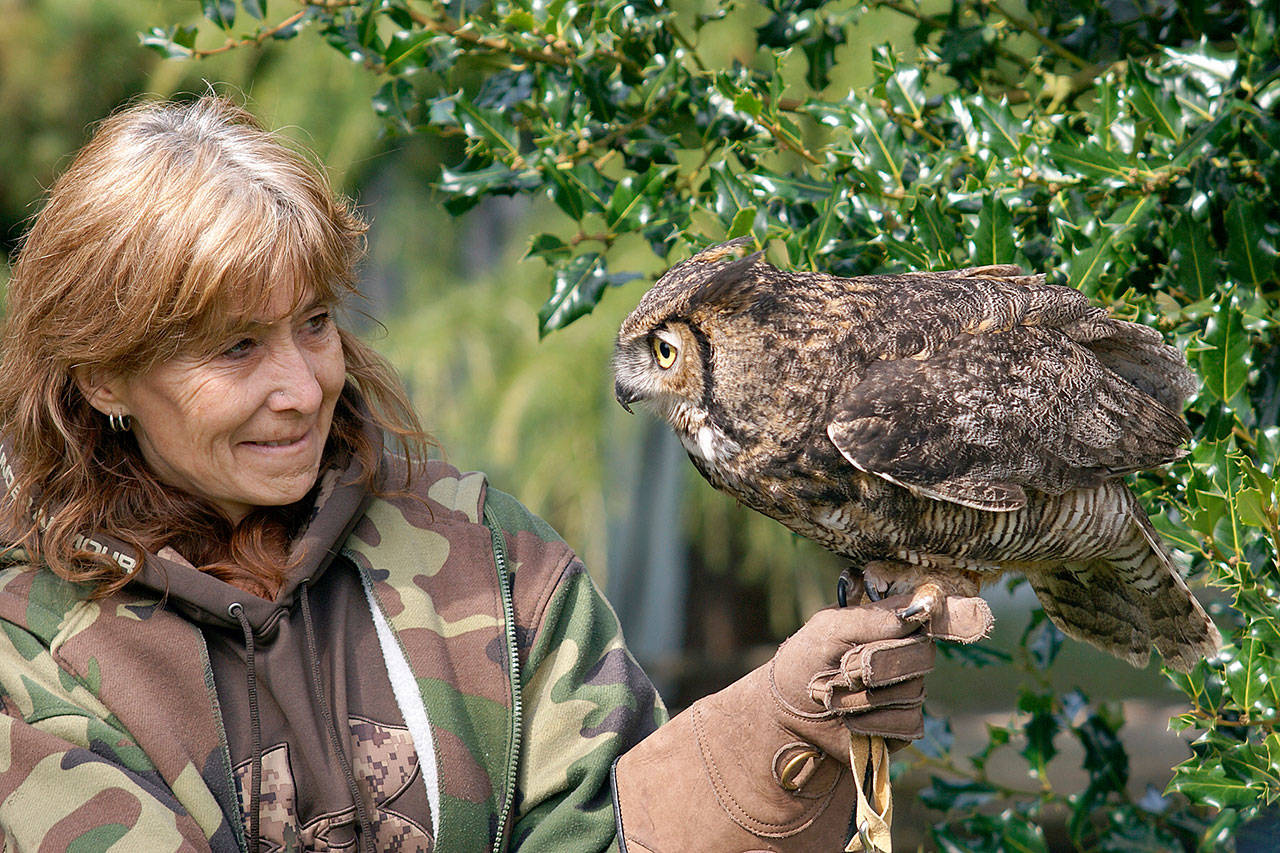 Jaye Moore, director of the Northwest Raptor and Wildlife Center, is a featured presenter on April 15 at Railroad Bridge Park, following the awarding of a grand prize and peoples’ choice award for BirdFest-BirdQuest