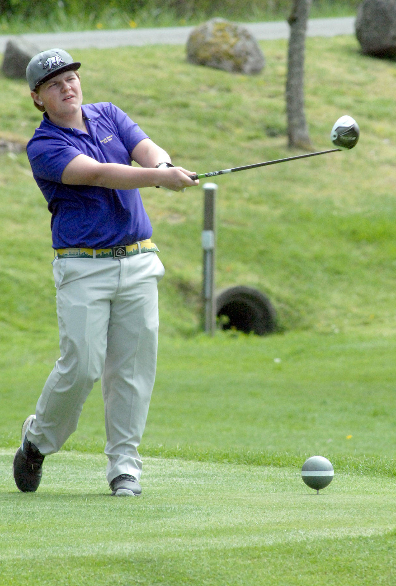 &lt;strong&gt;Keith Thorpe&lt;/strong&gt;/Peninsula Daily News                                Sequim’s Andrew Vanderberg tees off on the first hole of the 24th annual Duke Streeter Invitational on Friday at Peninsula Golf Club in Port Angeles.