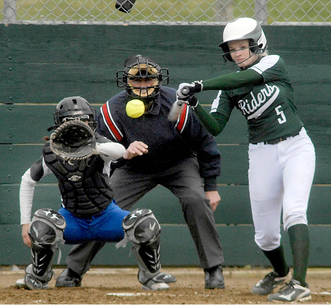 Port Angeles’ Natalie Steinman posted astounding statistics during her senior season including a .700 batting average, 73 RBIs and 24 extra-base hits.                                Keith Thorpe/Peninsula Daily News