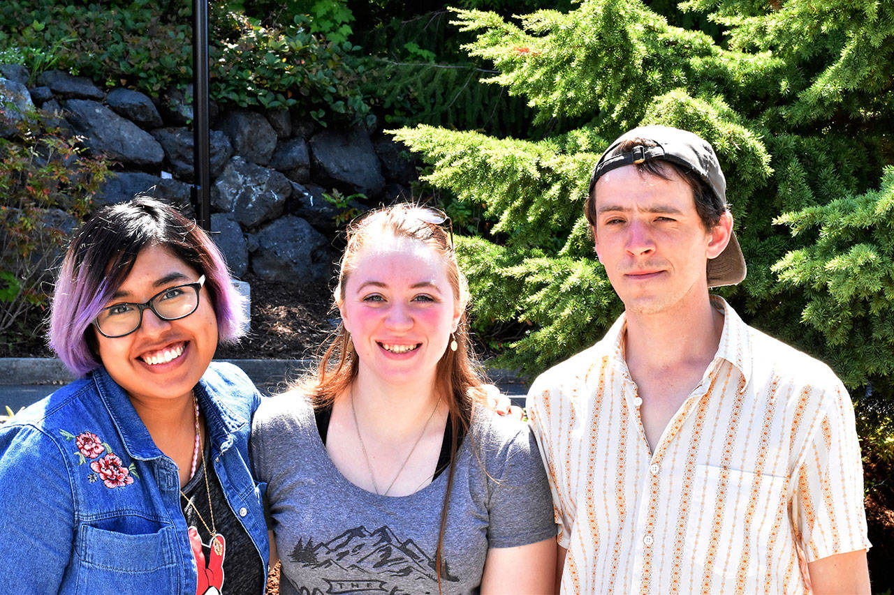 Award-winning journalists at The Buccaneer include, from left, Abigail Vidals, Maddie Hunt and Ryan Fournier.