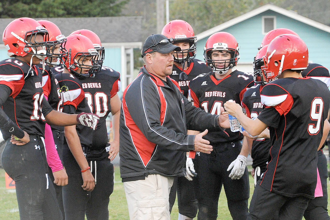 Neah Bay football and girls basketball head coach Tony McCaulley has stepped down after 10 football and five basketball seasons. McCaulley won four Class 1B state football titles in his tenure.                                Lonnie Archibald/for Peninsula Daily News