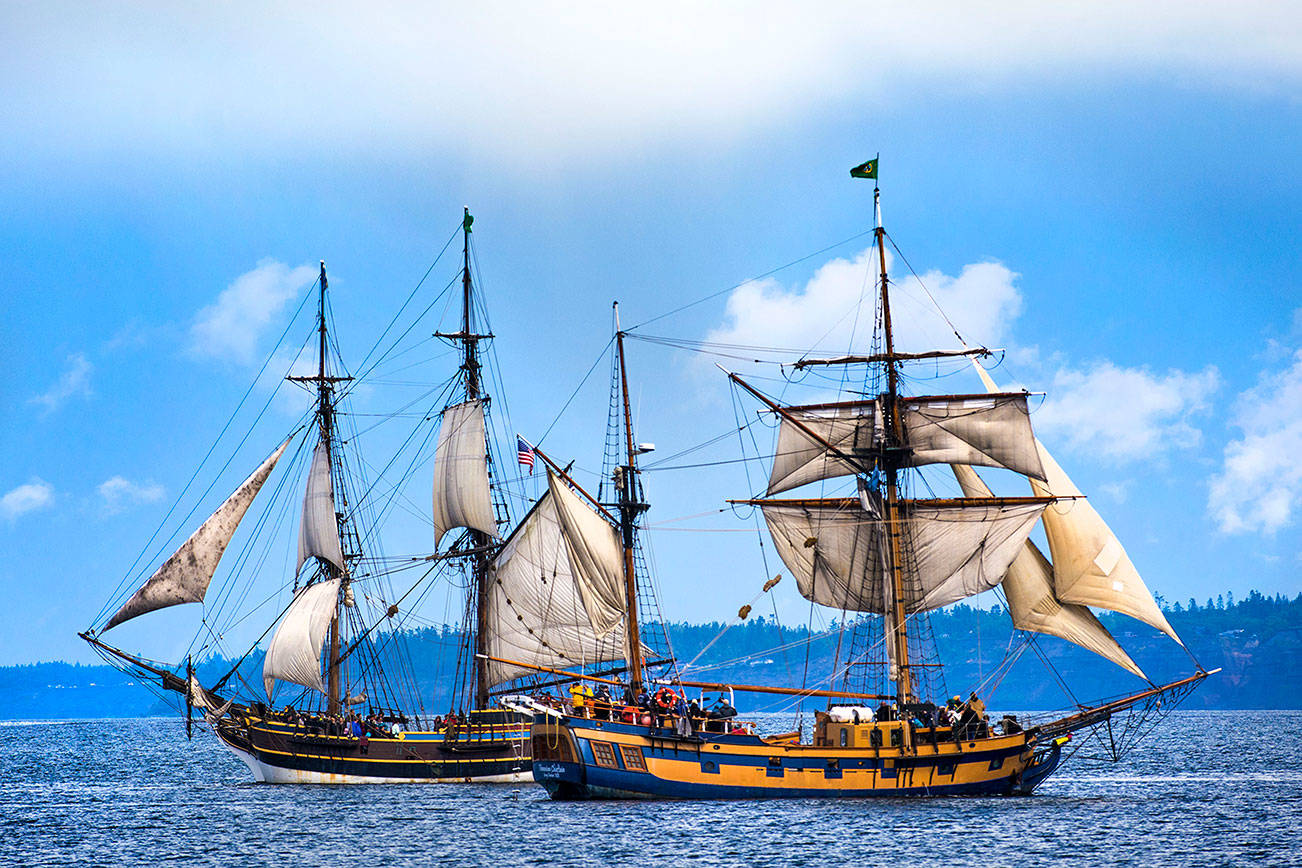 PHOTO: Tall ships ‘fight’ in Port Angeles Harbor for sea supremacy