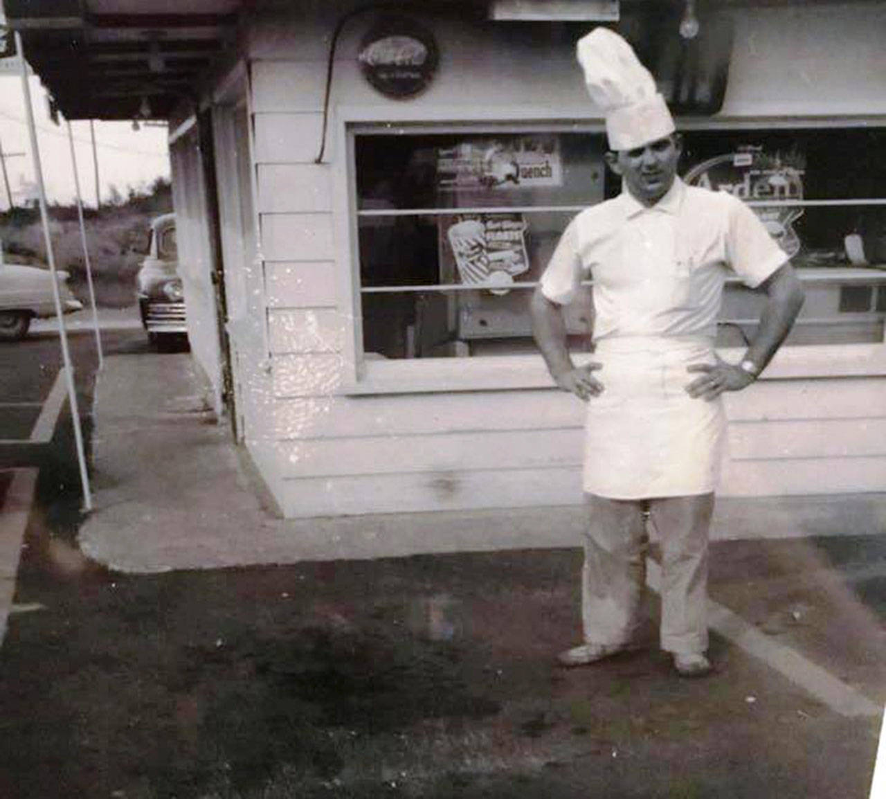Bill Traylor is shown in front of Traylor’s Drive-In just outside of Port Angeles in the 1960s. (Julie Traylor Price)