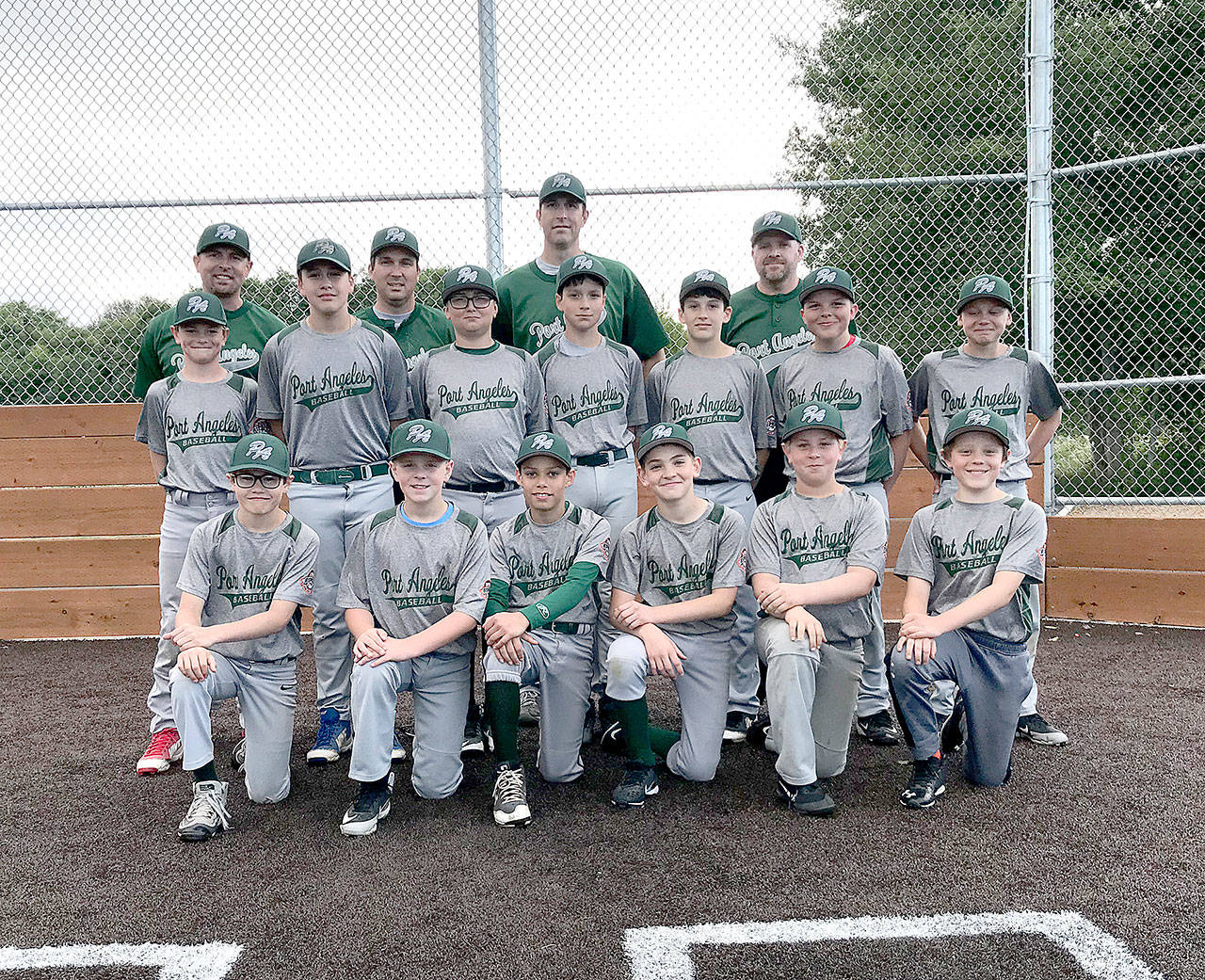 The North Olympic 11U Cal Ripken team, playing in only its second tournament, went 4-0 in pool play this weekend at the North Washington State Tournament in Eastmont, going to the tournament’s championship game, which they lost to Whatcom. The team is, back row, from left, Jason Gooding, Manager Joe Politika, coach Wes Beeman and coach Sean Worthington. Middle row, from left, are Luke Flodstrom, Cole Johnson, Colton Romero, Rylan Politika, Cole Beeman, Brady Rudd and Josiah Gooding. Front row, from left, are Alex Angevine, Austin Worthington, Dereck Stadmeyer, Nathan Basden, Jordan Shumway and Hunter Stratford.