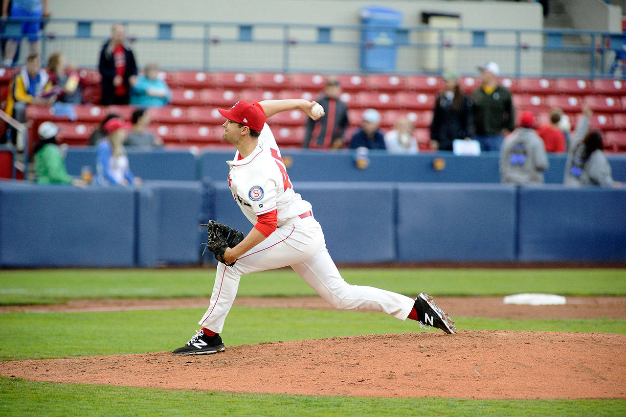 Photo credit: James Snook Port Angeles’ Cole Uvila has a 1.54 ERA in 11.2 innings in six relief appearances for the Class A Northwest League Spokane Indians this summer.