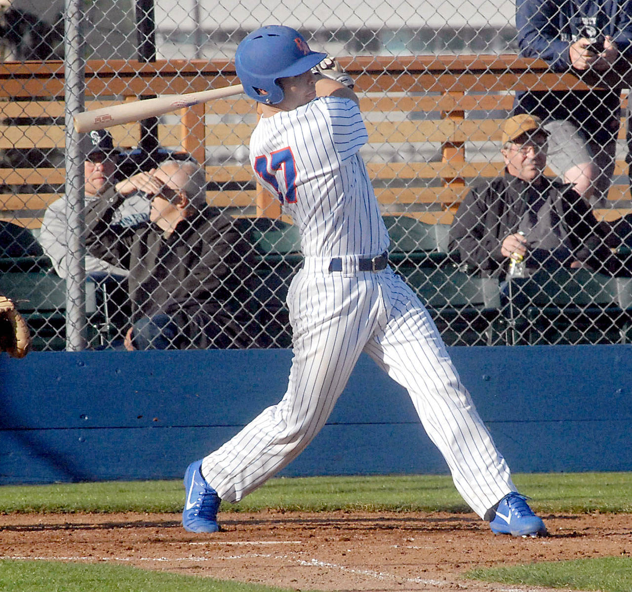 Port Angeles outfielder Matthew Christian pursued both baseball and football at the NCAA Division I level.                                Keith Thorpe/Peninsula Daily News