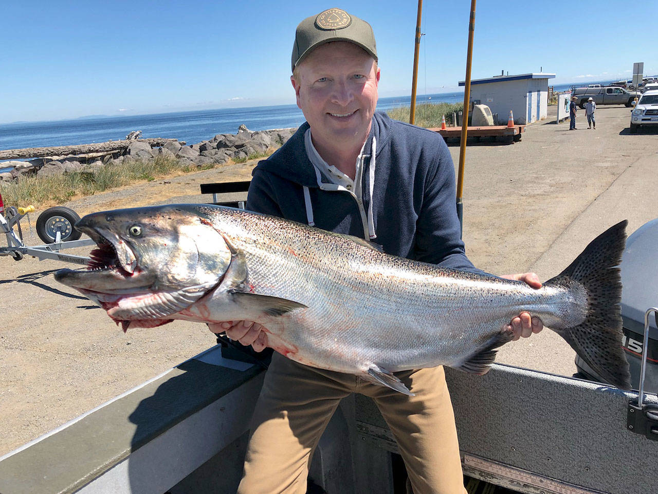 Pat McMenamin caught this 31-pound hatchery chinook off Port Angeles early Friday morning.