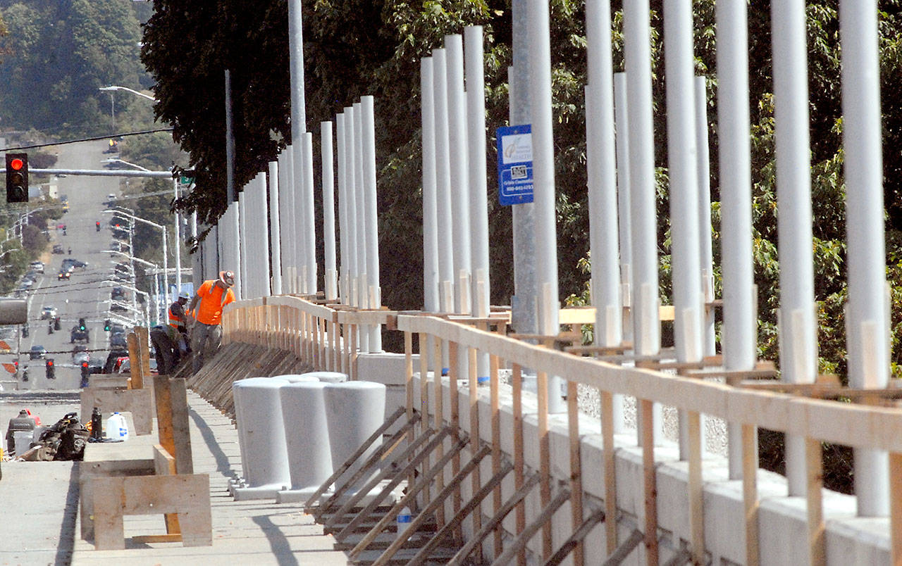Bridge barrier work underway in Port Angeles