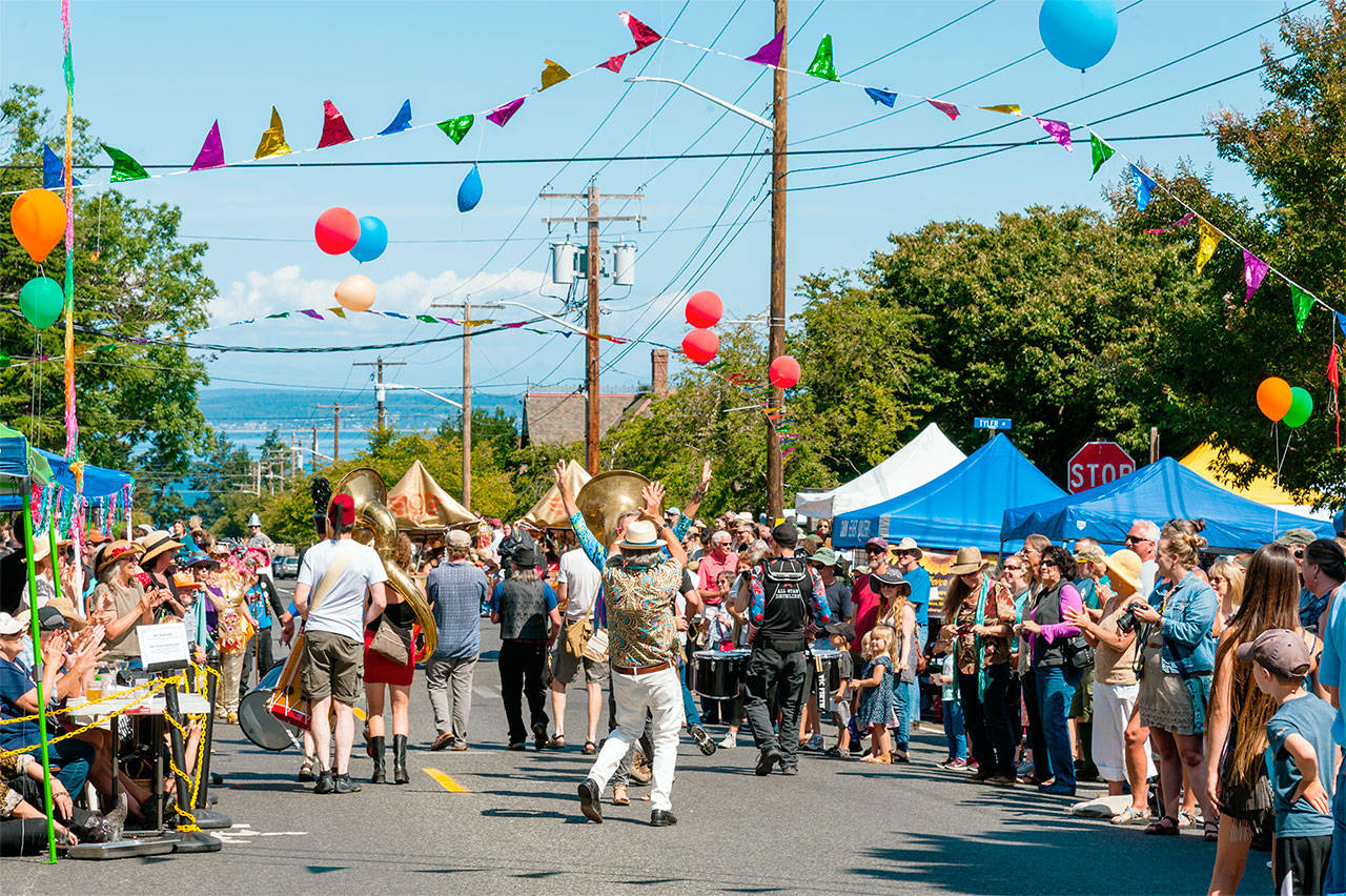 The Grandly Local Parade, shown here in a previous year, will form beginning at 1:45 p.m. Saturday at the East Jefferson Fire Station, 24 Seton Road, during the 28th annual Uptown Street Fair in Port Townsend. (Deja View Photography)