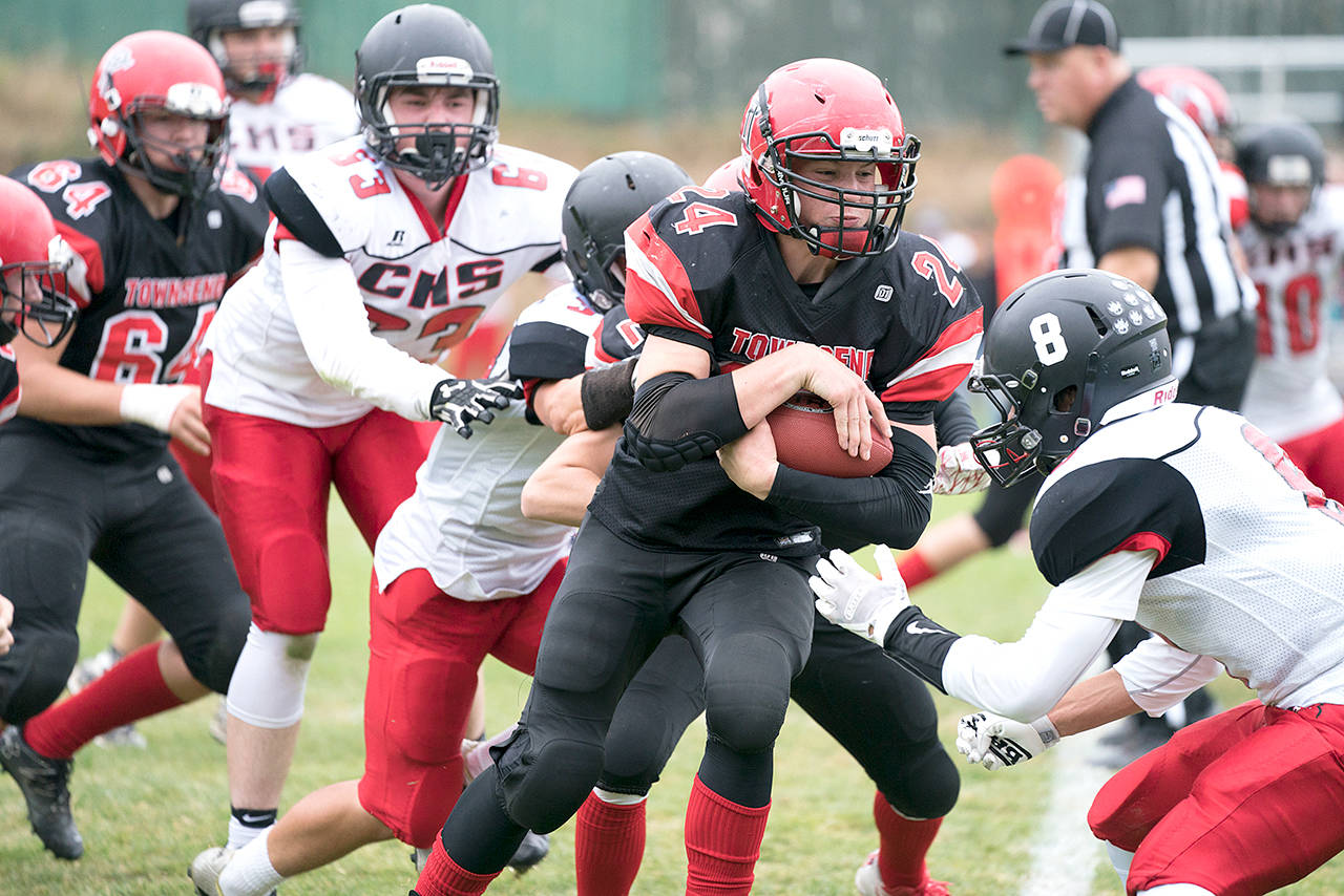 Steve Mullensky/for Peninsula Daily News Port Townsends Dylan Tracer is the Redhawks leading returning rusher entering the 2018 season.