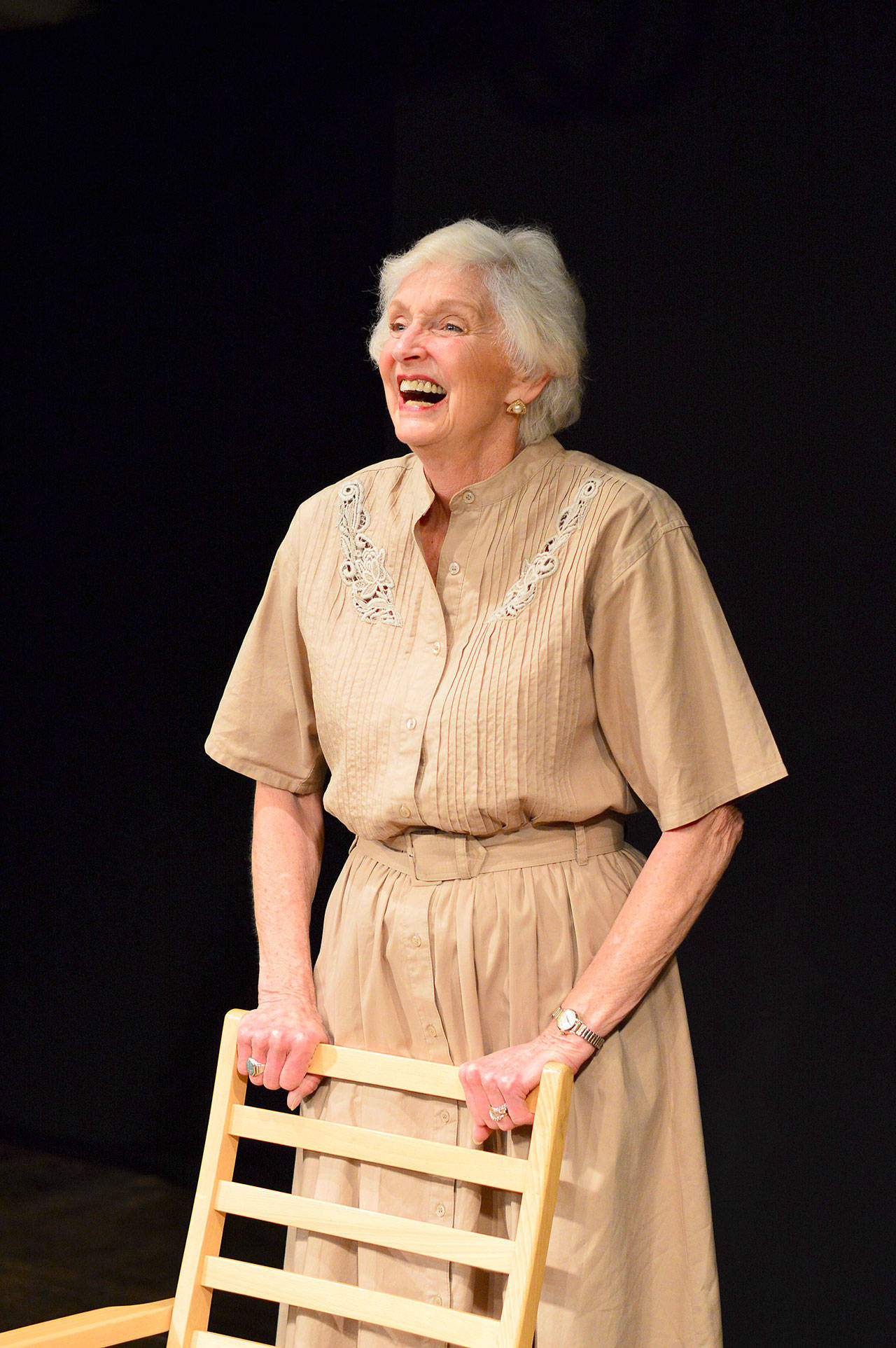 Carol Swarbrick Dries, seen here in her New York City performance as Miss Lillian, brings her one-woman show “More than a President’s Mother: The Lillian Carter Story” to Port Angeles this Saturday. (Diane Urbani de la Paz/For The Peninsula Daily News)