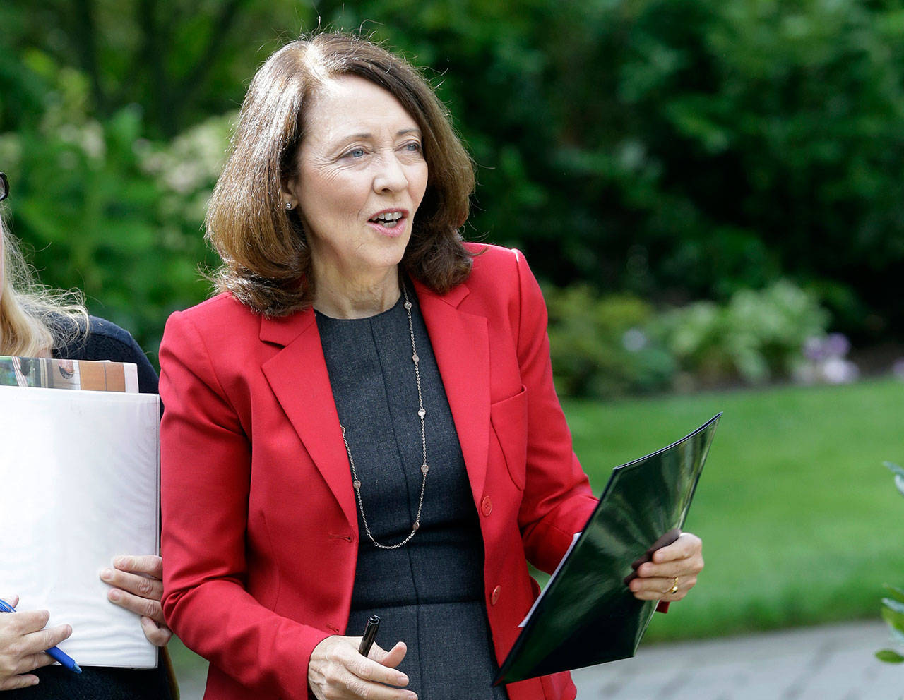 U.S. Sen. Maria Cantwell is shown at a gathering in Vancouver, Wash., on Sept. 10.(Don Ryan/The Associated Press)