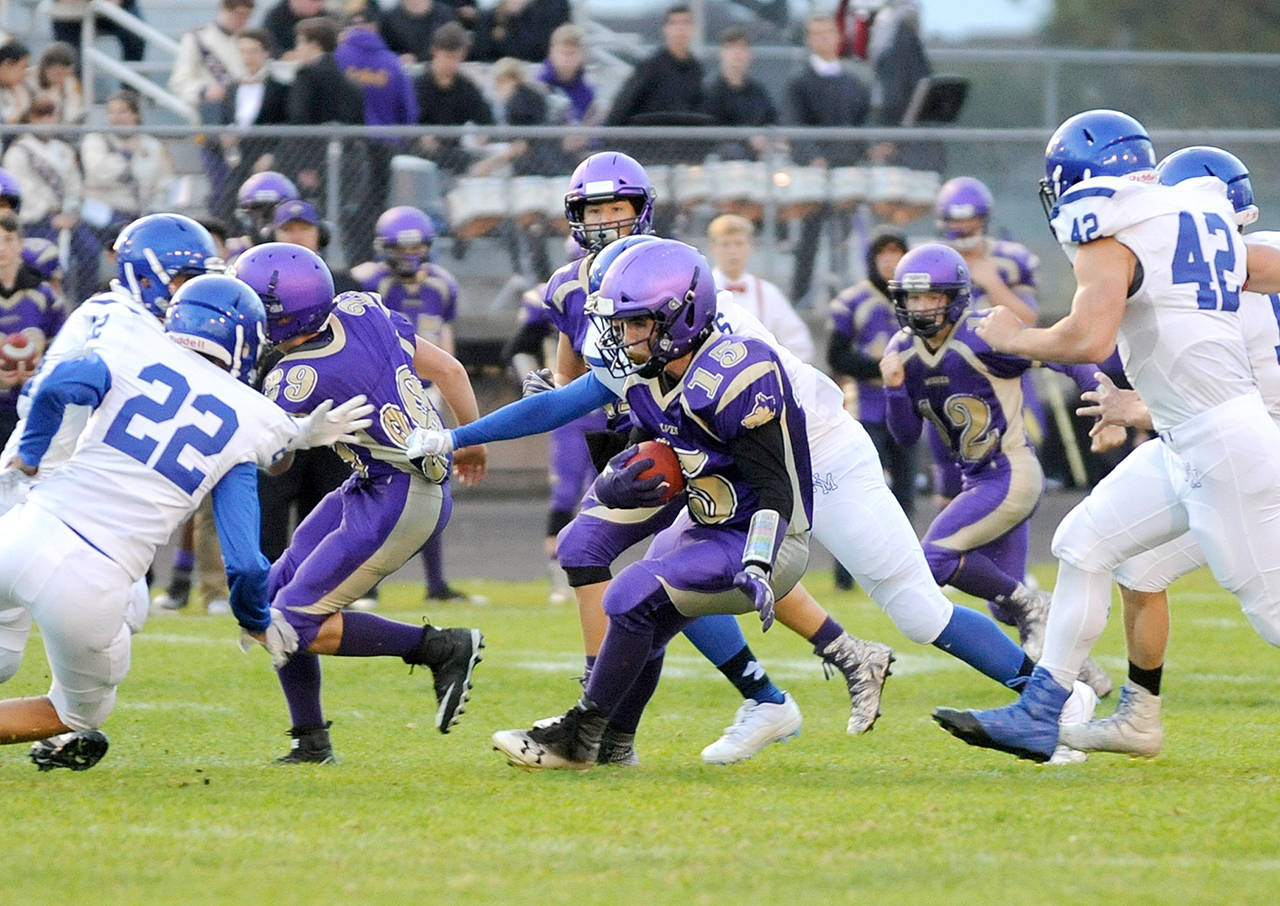 Michael Dashiell/for Olympic Peninsula News Group Sequims Taig Wiker has 637 rushing yards and six touchdowns on the ground through six games.