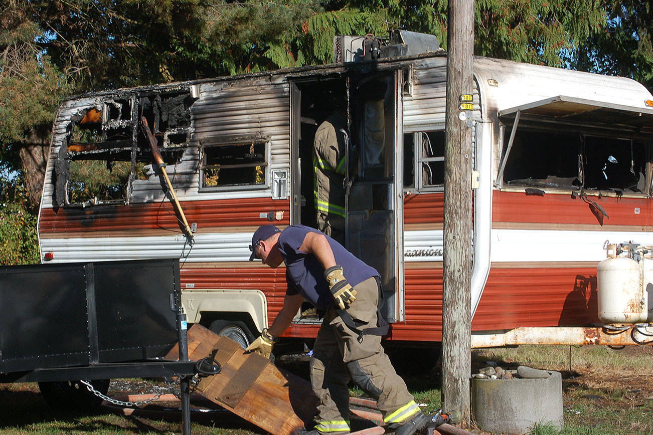 Propane explosion, fire in Sequim trailer injures man