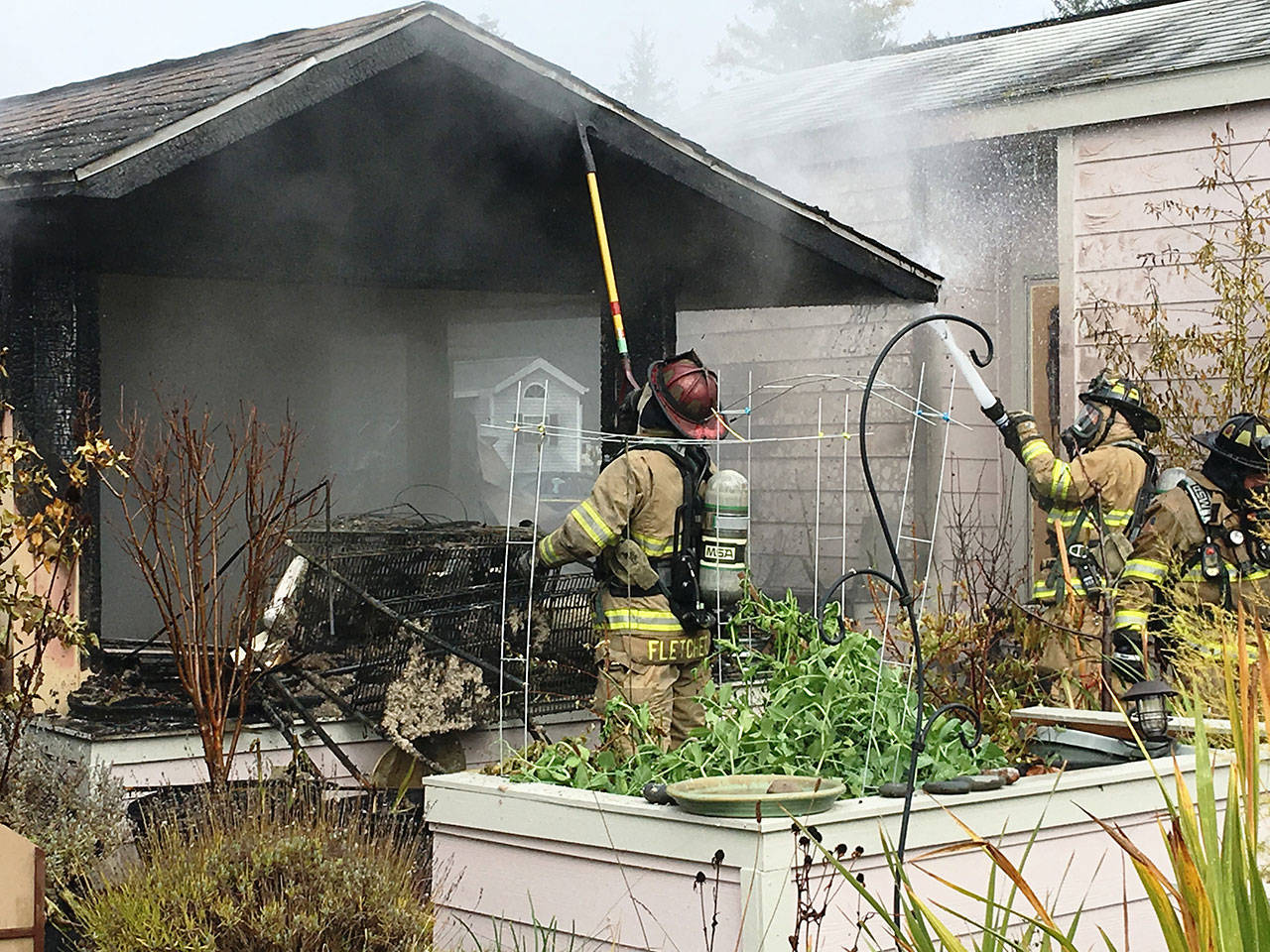 East Jefferson Fire-Rescue responded to a storage shed fire Monday at the Evergreen Coho SKP RV Park in Chimacum. (East Jefferson Fire-Rescue)