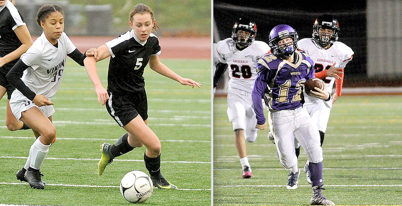 Sequim soccer and football will be playing in state 2A playoffs this week. Both games are at Silverdale Stadium. The girls play Wednesday night and the football boys play Friday night.