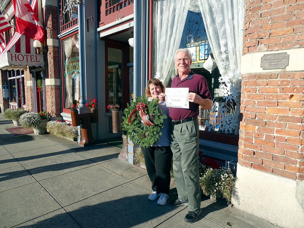 Staff at The Palace Hotel, Tammy Jenkins and Randall Moore, show off their first-place certificate.