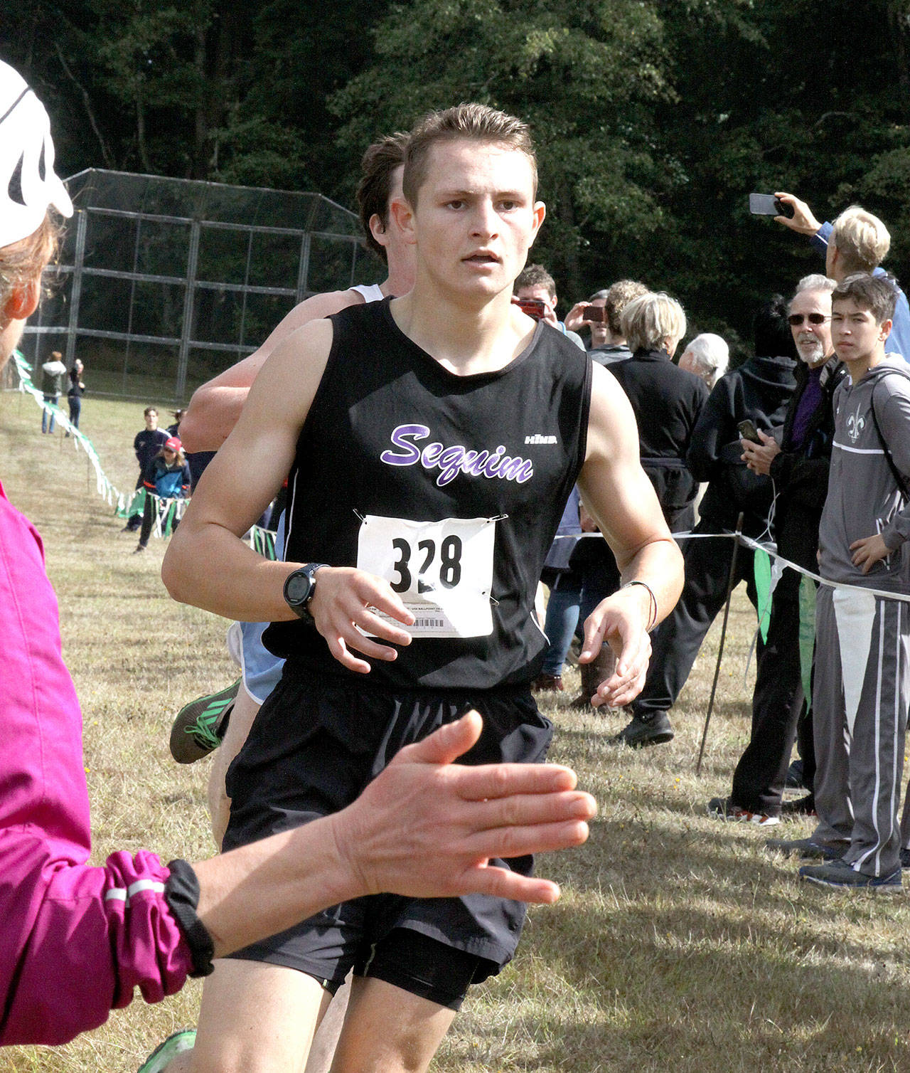 Dave Logan/for Peninsula Daily News Sequim’s Murray Bingham was the top 2A runner at the Salt Creek Invitational in September. Murray went on to win four races during the season and finish 13th at state.