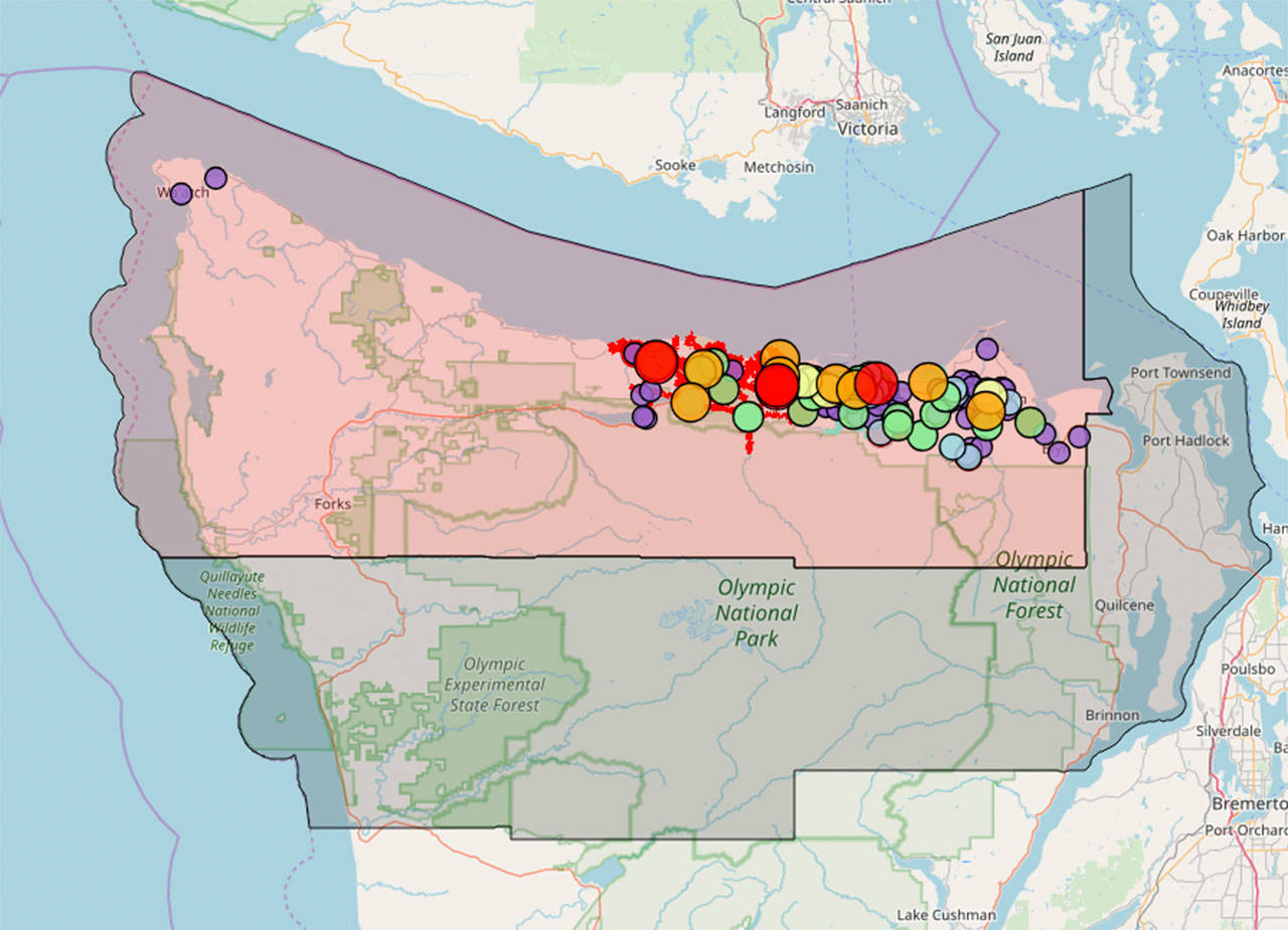 Crews working to restore power in Clallam