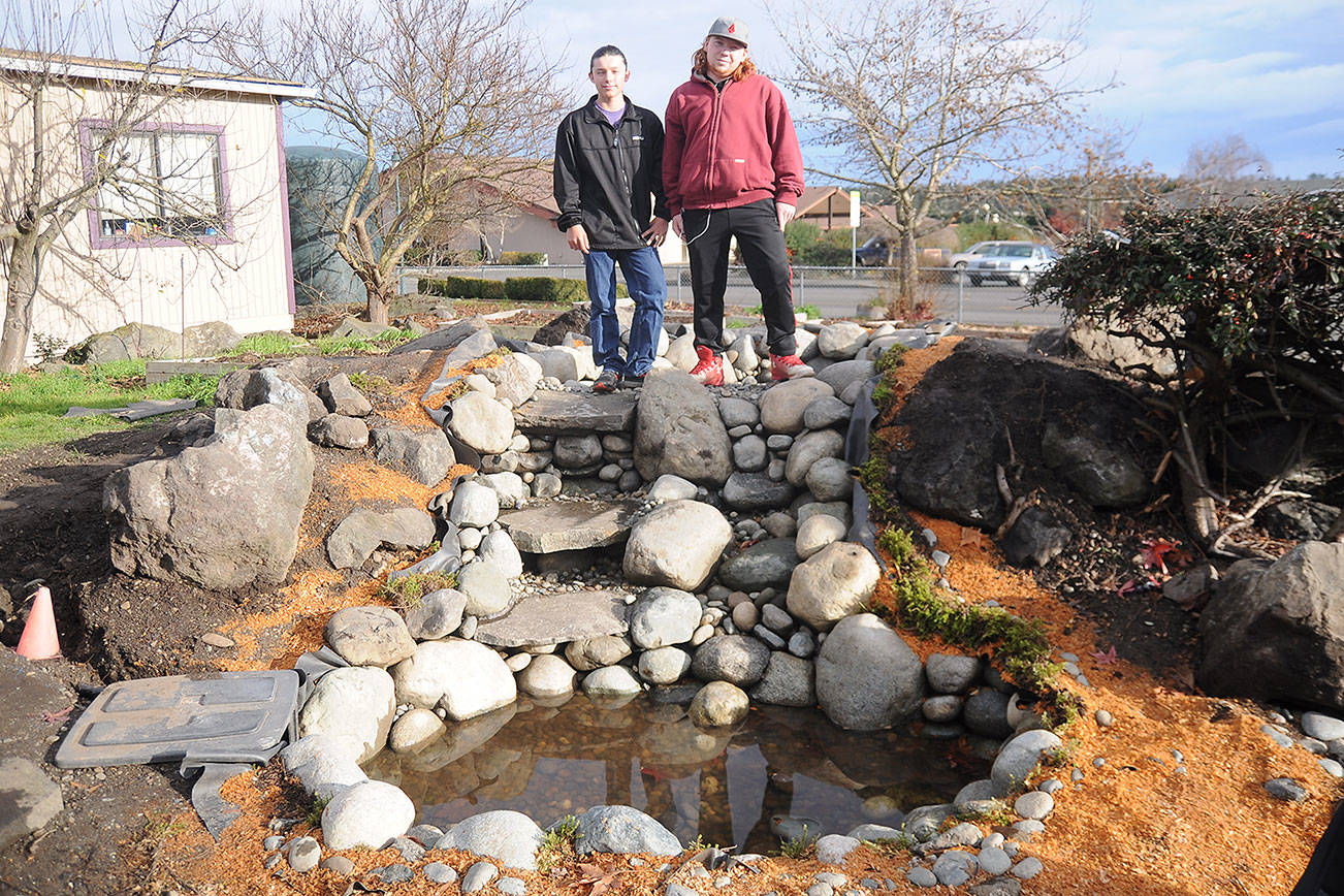 Lessons in landscaping: Ag science students construct pond on Sequim campus