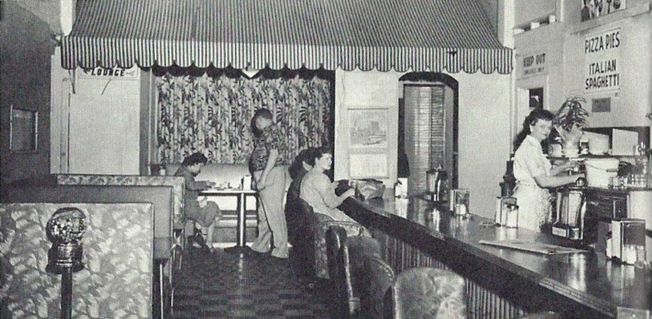 This shot of The Salad Bowl lunch counter was included in the 1957 Port Angeles book of local businesses.