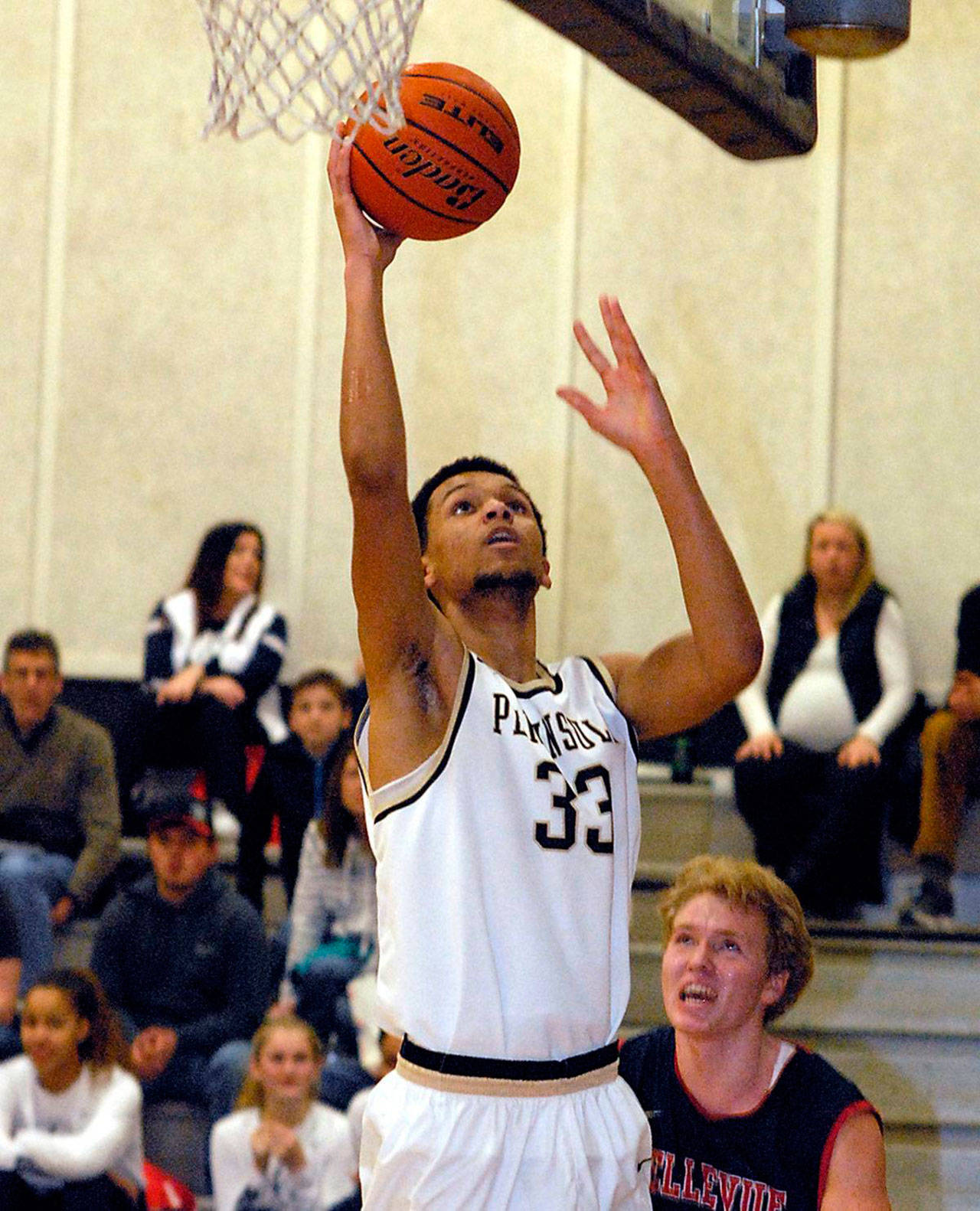 Kevin Baker was a solid, efficient player for Peninsula College two years ago. Now, he is a big star for Green River College, who the Pirates will face in the opening round of the NWAC Tournament on Thursday. (Keith Thorpe/Peninsula Daily News)