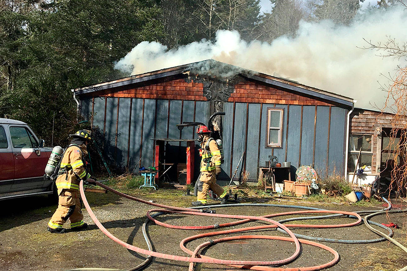 Fire burns home on Hidden Trails Road, Port Townsend