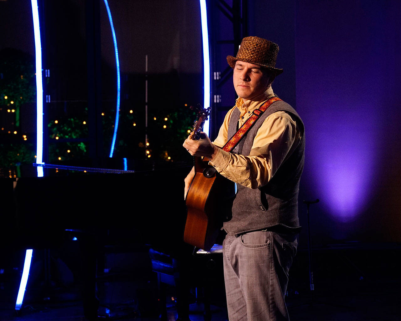 Photo courtesy of AMERICAN IDOL - Coverage. (ABC/Kelsey McNeal)                                Kalan Wolfe, a 2008 Sequim graduate, performs on “American Idol” before judges leading him to advance to “Hollywood Week.” The show airs in Western Washington at 8 p.m. Sundays and Mondays on KOMO-4.