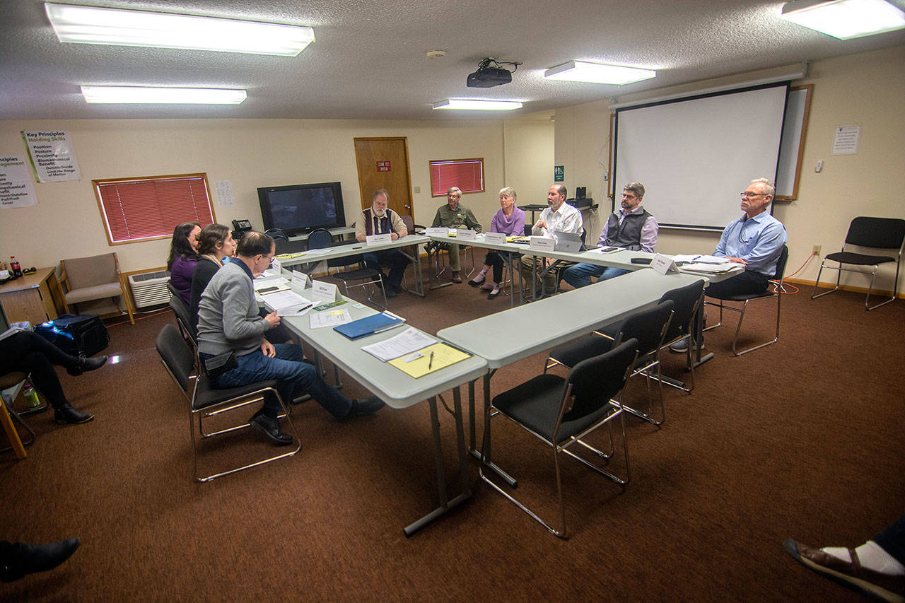 The Clallam County Board of Health meets at Forks Community Hospital on Tuesday. The board discussed the Forks syringe exchange during the meeting. (Jesse Major/Peninsula Daily News)