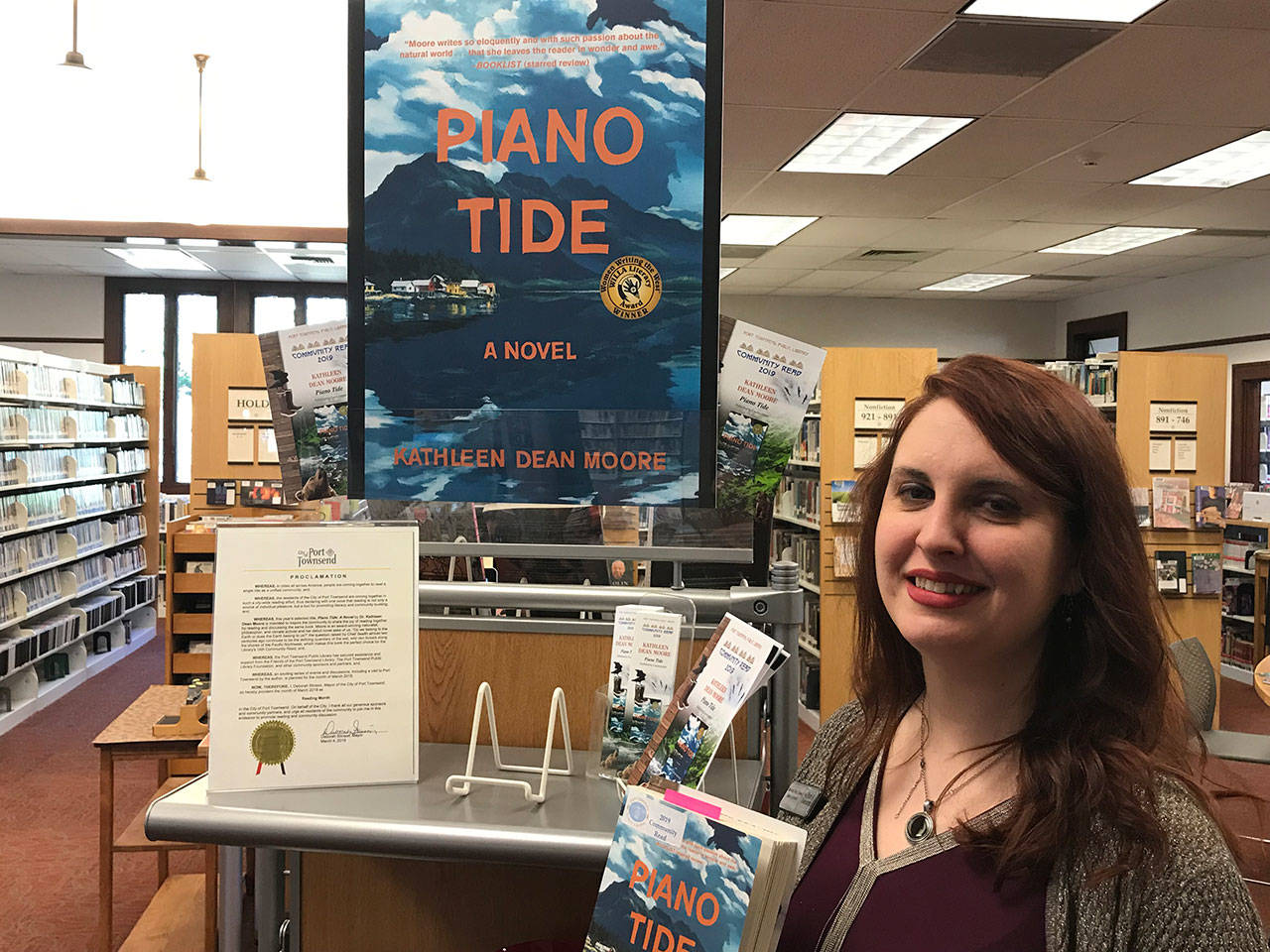Port Townsend Library Director Melody Sky Eisler said more than 600 people have attended events focused on “Piano Tide,” which was selected to be the 14th annual Community Read through March. (Brian McLean/Peninsula Daily News)