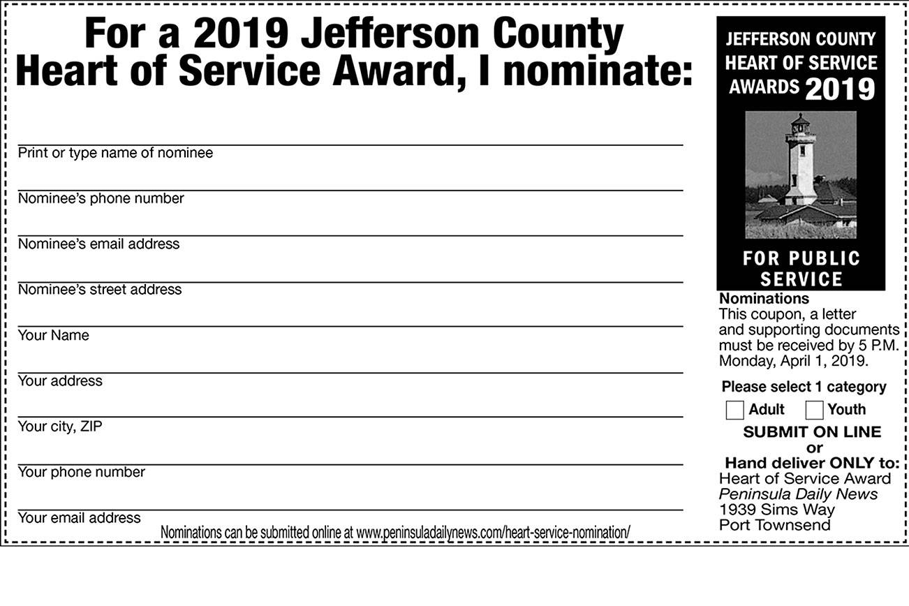 Jefferson County Heart of Service award nominations deadline coming up