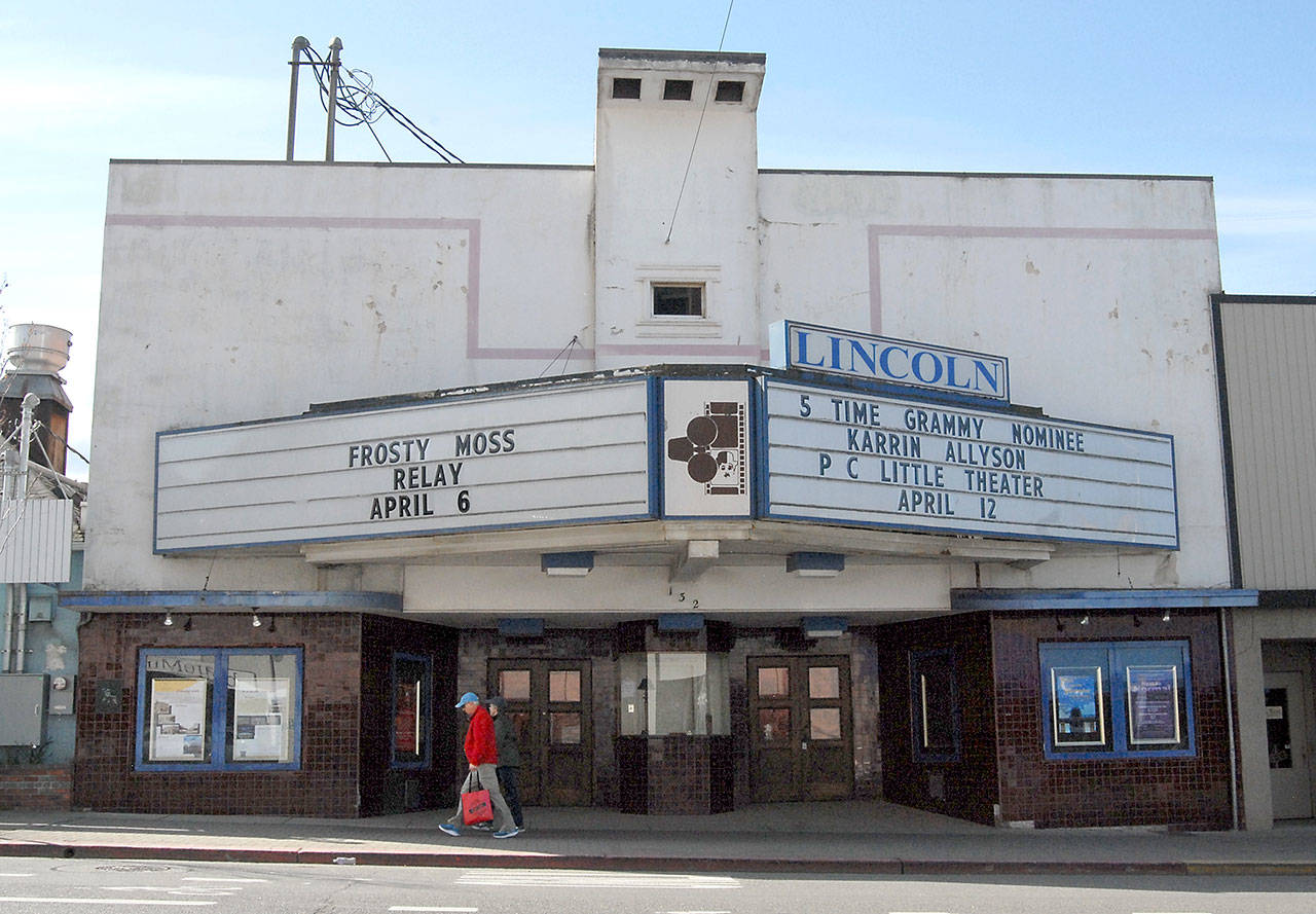 The Lincoln Theater in downtown Port Angeles remains closed to entertainment events until its owners perform building upgrades to meet fire codes. (Keith Thorpe/Peninsula Daily News)
