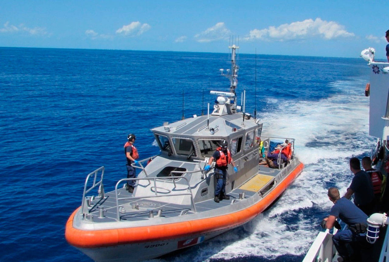 A U.S. Coast Guard response boat medium like the one used to evacuate a man from a freighter in the Strait of Juan de Fuca on Sunday. (U.S. Coast Guard)