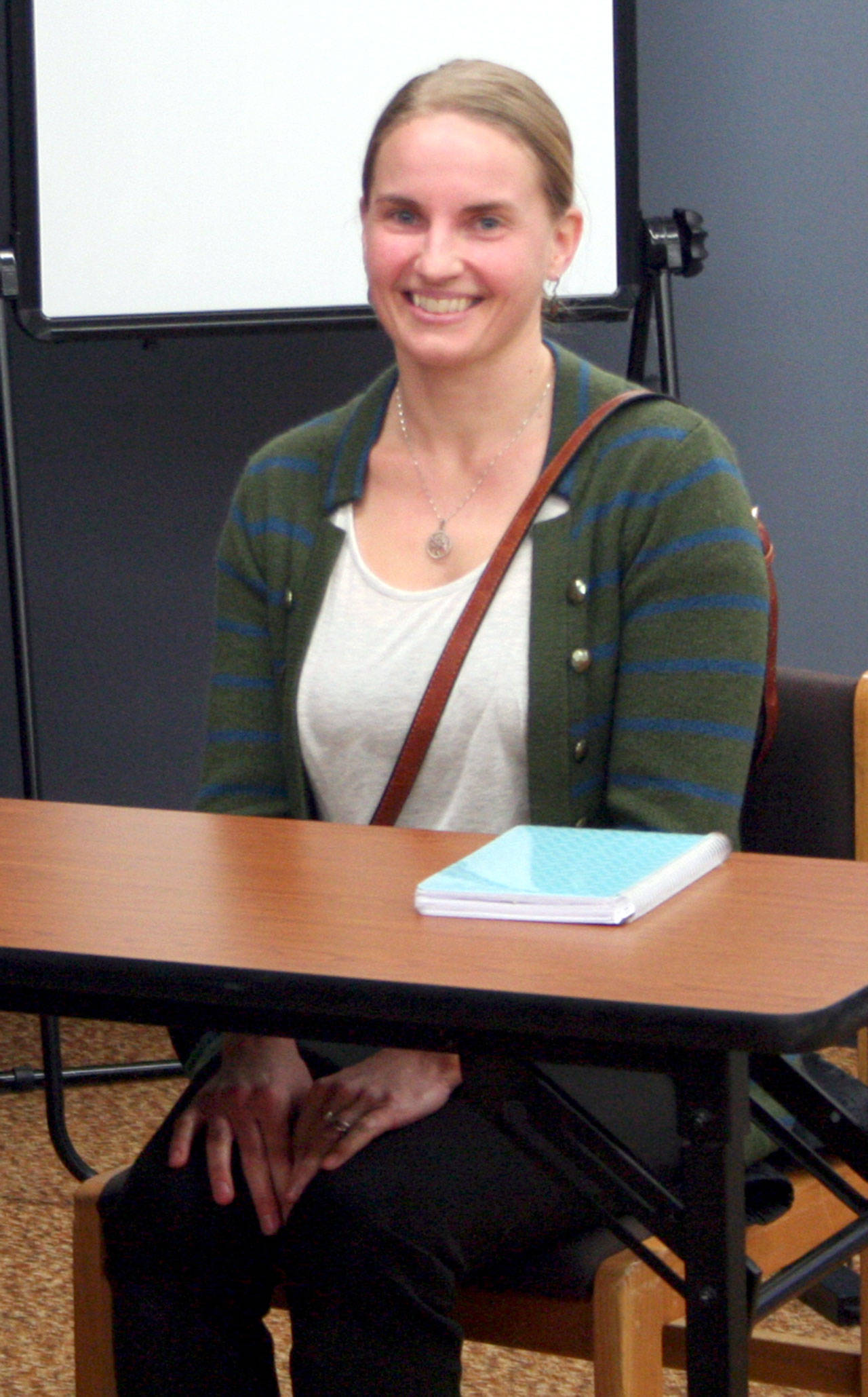 Trisha Freiberg was appointed to the Quilcene School Board at a special meeting Wednesday night at Quilcene Schools. She will fill at-large Position 5, which will be up for election among three others this November. (Brian McLean/Peninsula Daily News)