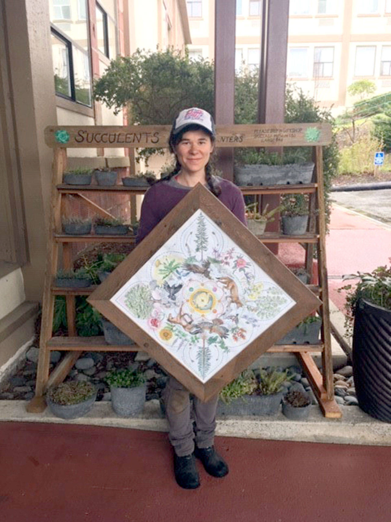 Old Alcohol Plant gardener Kira Mardikes will display her watercolors and pen and ink drawings at the show that opens today.