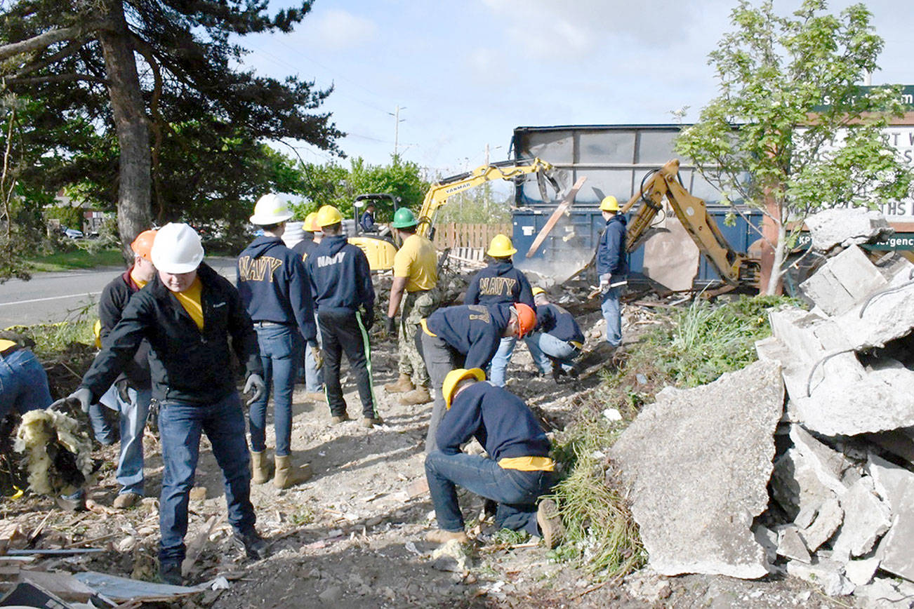 Navy volunteers help with demolition to make way for Port Townsend park