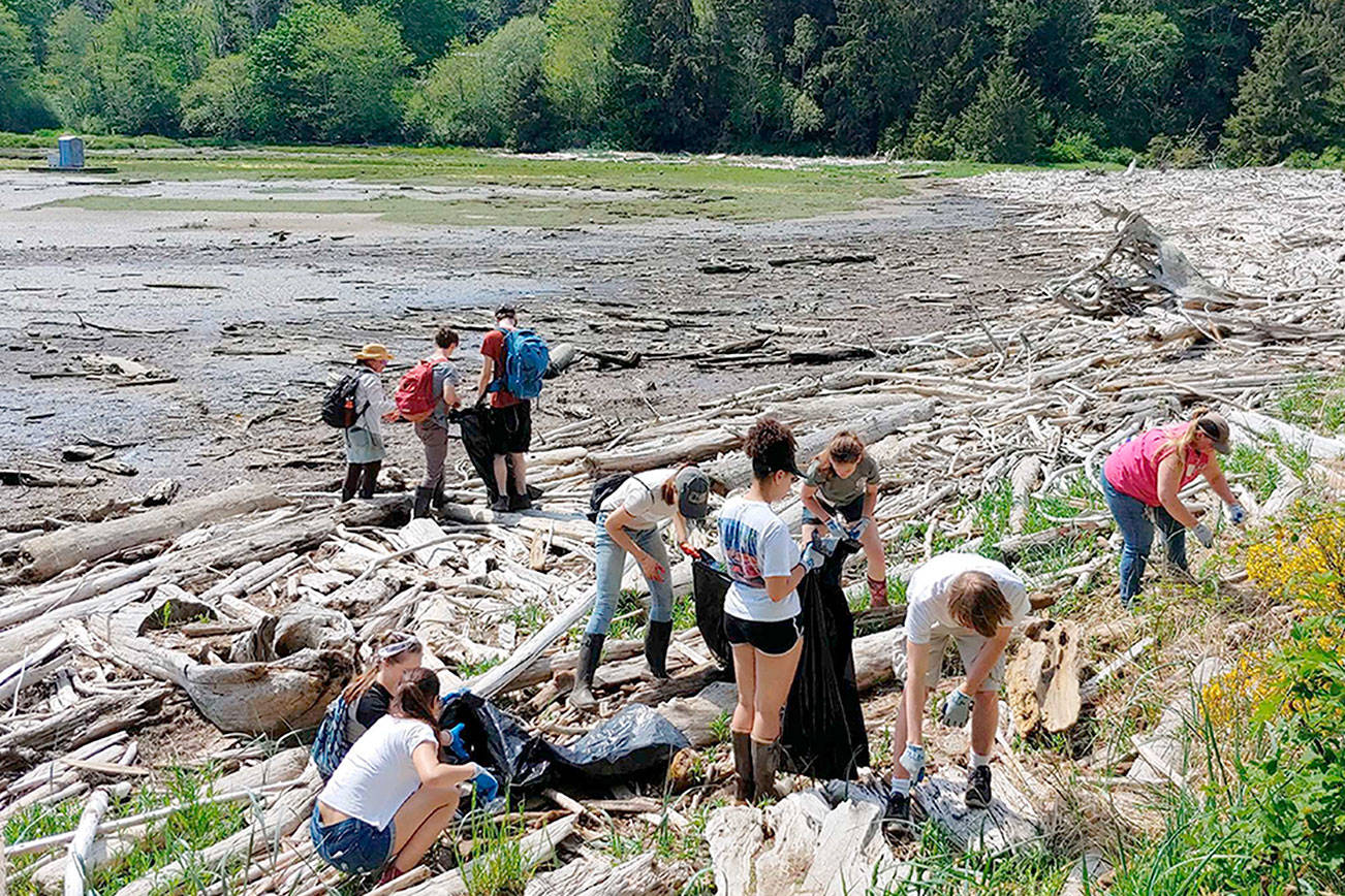 Teens clean plastic from shores of Tarboo-Dabob Bay