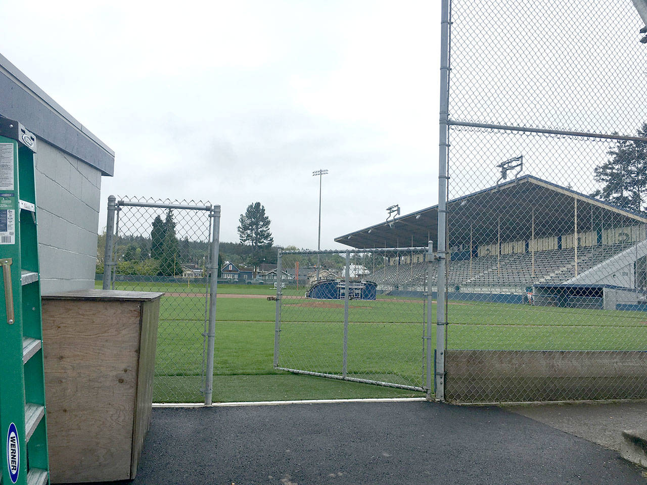 Civic Field is shown Monday. The Port Angeles City Council today will consider renewing a facility use agreement that would allow the Port Angeles Lefties to use the field for the next five years. (Rob Ollikainen/Peninsula Daily News)