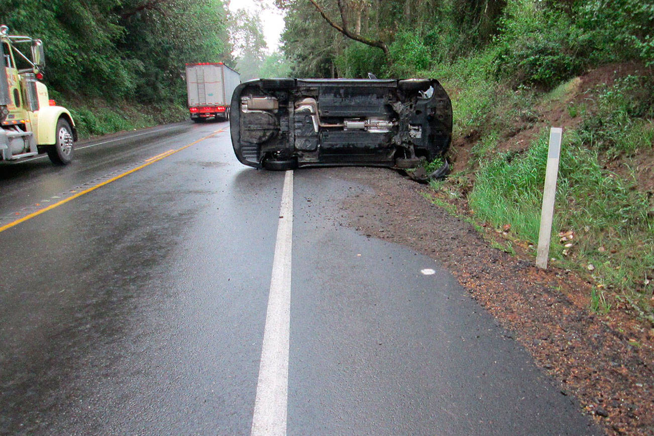 Rollover crash south of Port Townsend closes Highway 20